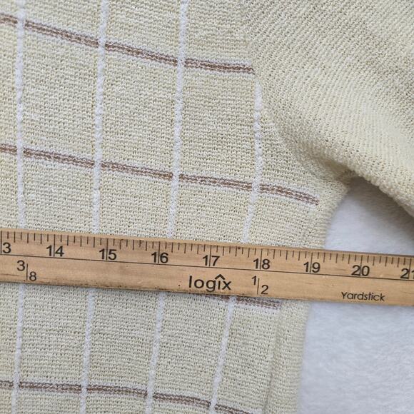 Lahmar Vintage 60s 70s Prep Countryclub Grandpa Plaid Knit Golf Polo Sweater M - Picture 9 of 10